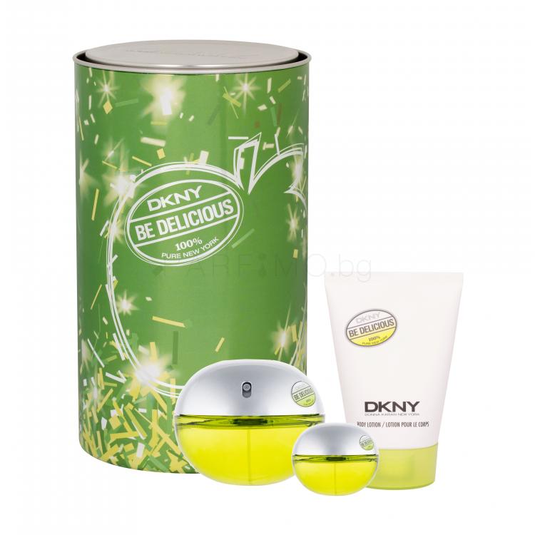 DKNY DKNY Be Delicious Подаръчен комплект EDP 100 ml + EDP 7 ml + лосион за тяло 100 ml