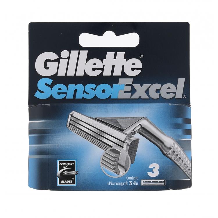Gillette Sensor Excel Резервни ножчета за мъже 3 бр