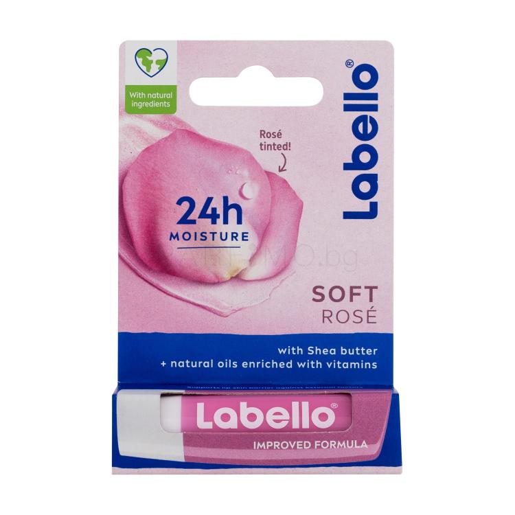 Labello Soft Rosé 24h Moisture Lip Balm Балсам за устни за жени 4,8 гр