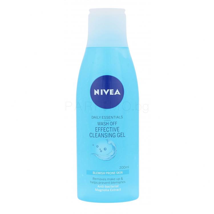 Nivea Pure Effect Wash Off Почистващ гел за жени 200 ml