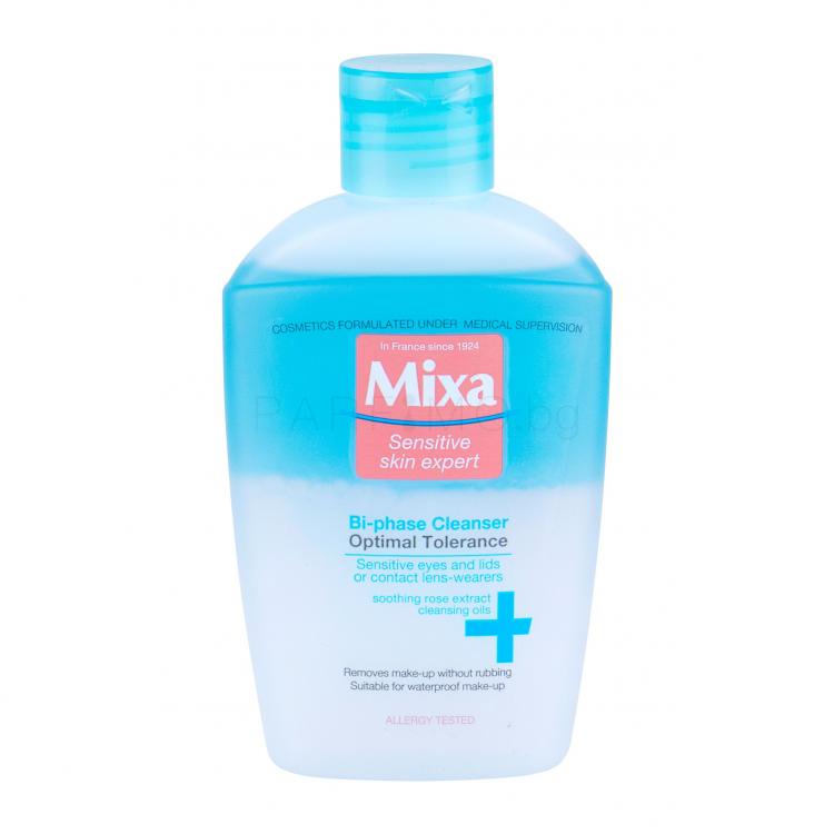 Mixa Optimal Tolerance Bi-phase Cleanser Почистване на грим от очите за жени 125 ml