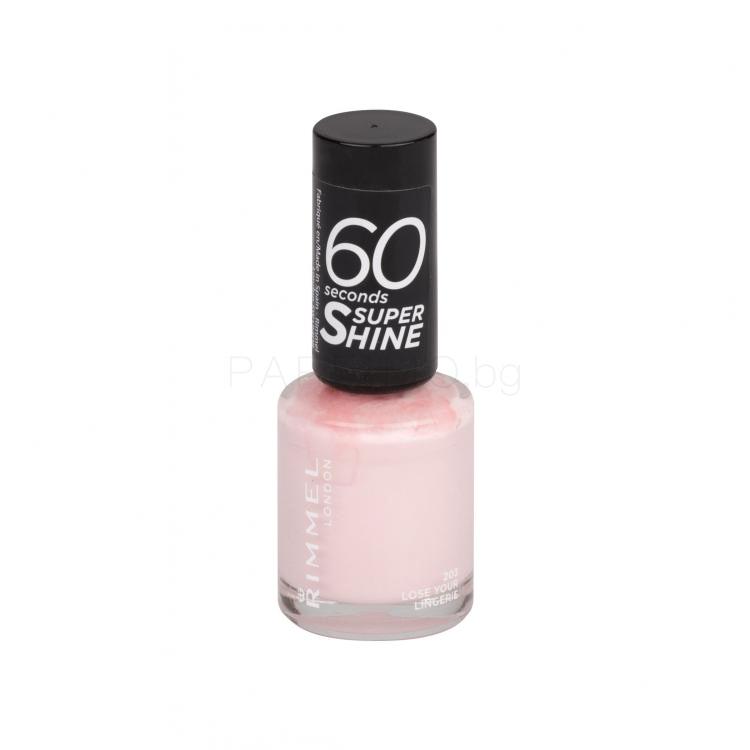 Rimmel London 60 Seconds Super Shine Лак за нокти за жени 8 ml Нюанс 203 Lose Your Lingerie