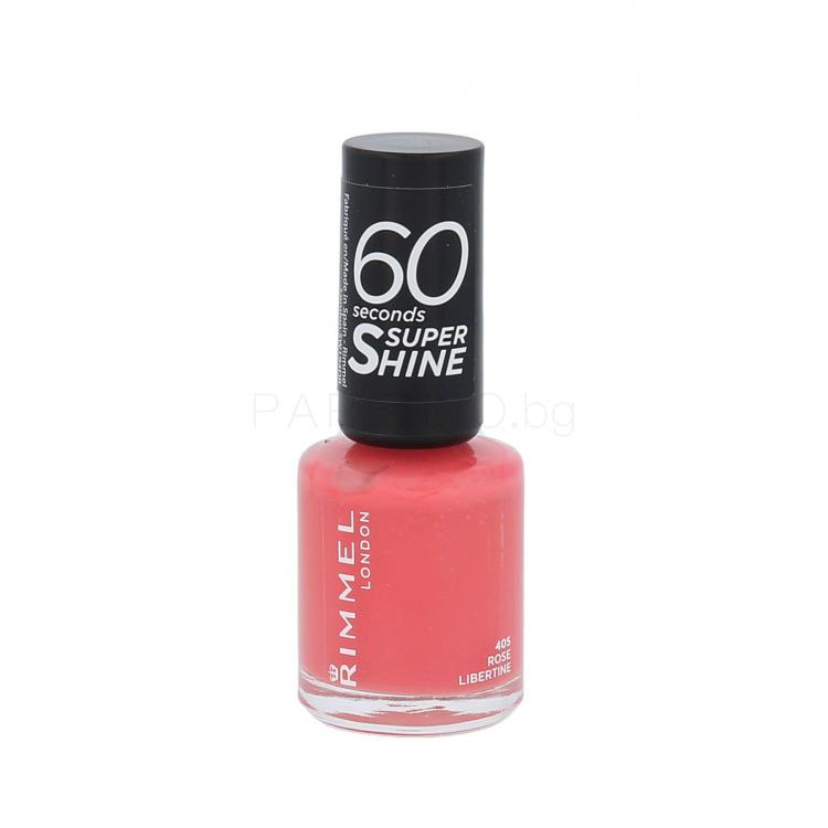 Rimmel London 60 Seconds Super Shine Лак за нокти за жени 8 ml Нюанс 405 Rose Libertine