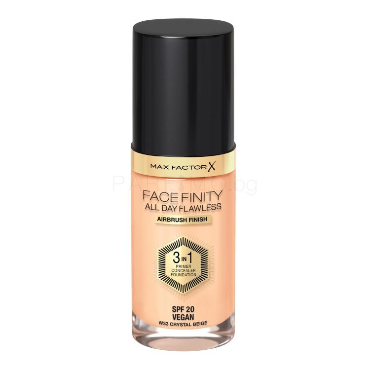 Max Factor Facefinity All Day Flawless SPF20 Фон дьо тен за жени 30 ml Нюанс W33 Crystal Beige