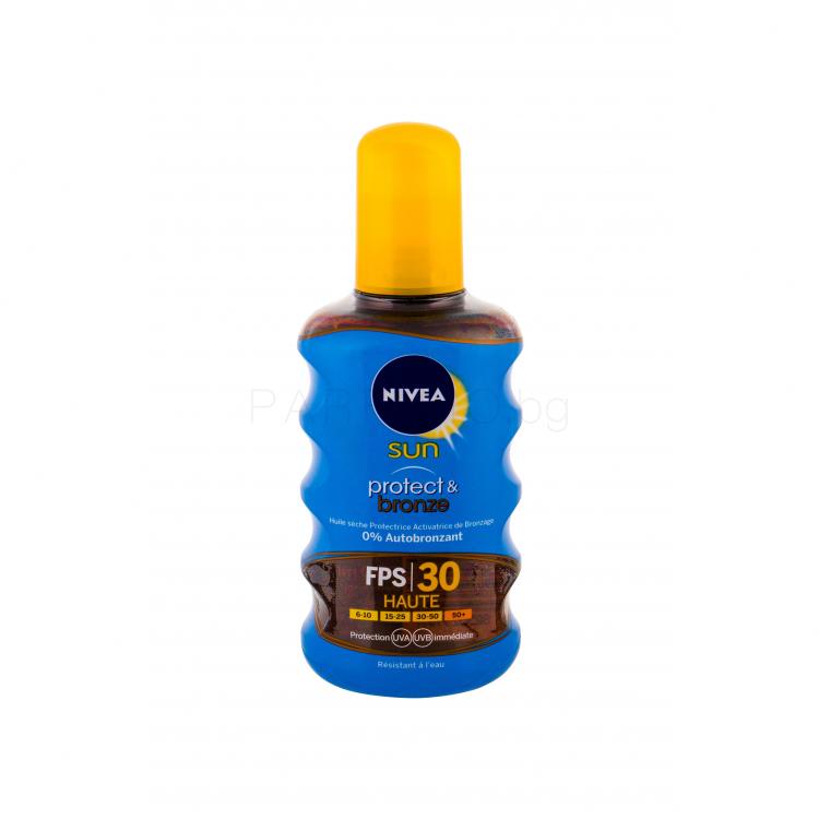 Nivea Sun Protect &amp; Bronze Oil Spray SPF30 Слънцезащитна козметика за тяло 200 ml