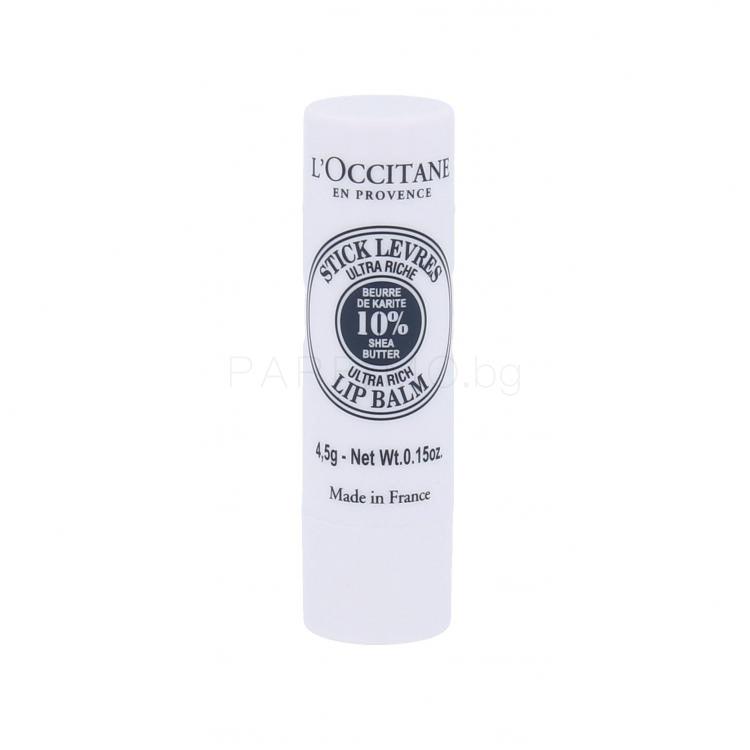 L&#039;Occitane Shea Butter Lip Balm Stick Балсам за устни за жени 4,5 гр