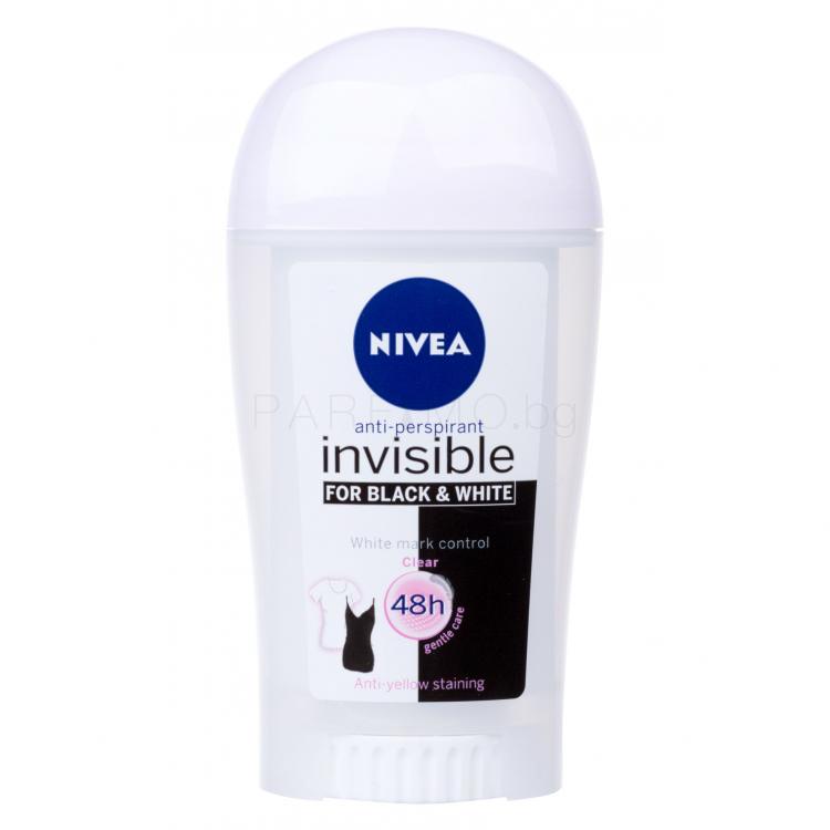 Nivea Black &amp; White Invisible Clear 48h Антиперспирант за жени 40 ml