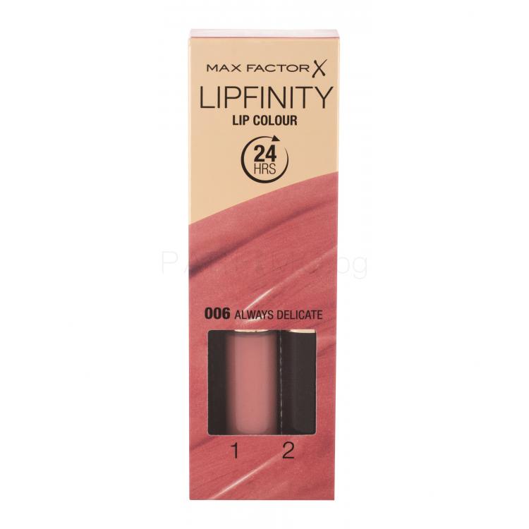 Max Factor Lipfinity Lip Colour Червило за жени 4,2 гр Нюанс 006 Always Delicate