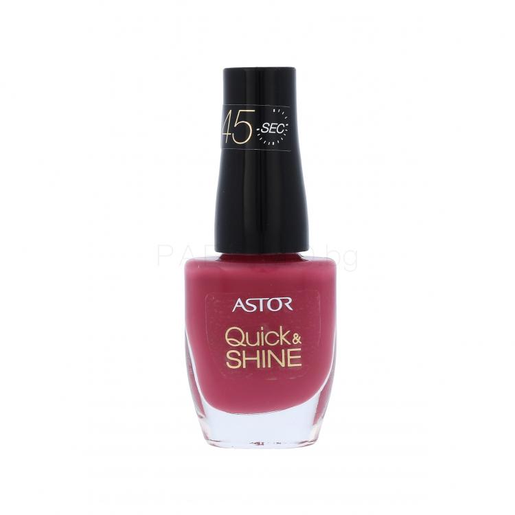 ASTOR Quick &amp; Shine Лак за нокти за жени 8 ml Нюанс 204 Life In Pink