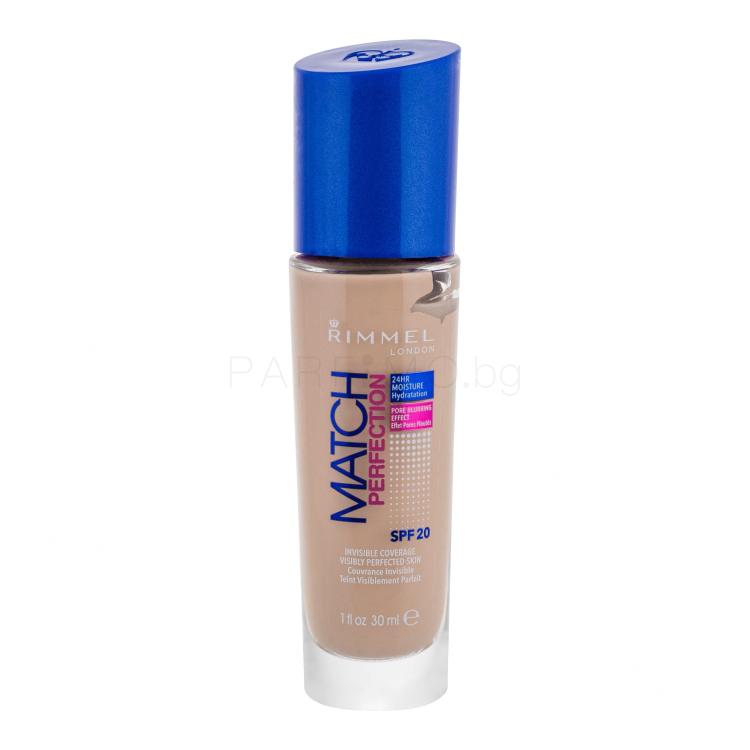 Rimmel London Match Perfection SPF20 Фон дьо тен за жени 30 ml Нюанс 010 Light Porcelain