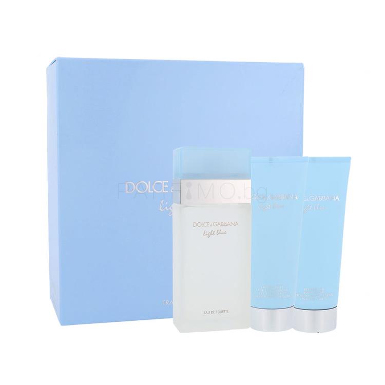 Dolce&amp;Gabbana Light Blue Подаръчен комплект EDT 100 ml + душ гел 100 ml + крем за тяло 100 ml увредена кутия