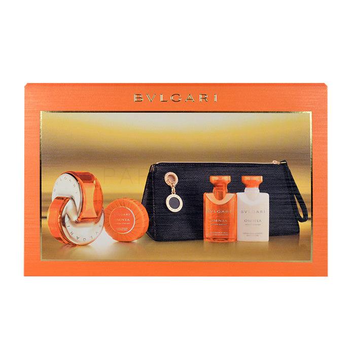 Bvlgari Omnia Indian Garnet Подаръчен комплект EDT 65ml + 40ml лосион за тяло + 40ml душ гел + 50g сапун + козметична чанта увредена кутия