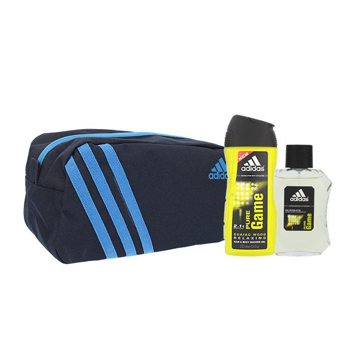 Adidas Pure Game Подаръчен комплект EDT 100 ml + душ гел 250 ml + козметична чанта