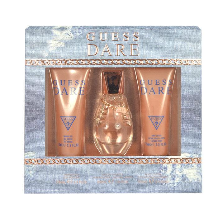 GUESS Dare Подаръчен комплект EDT 30 ml + душ гел 75 ml + лосион за тяло 75 ml увредена кутия