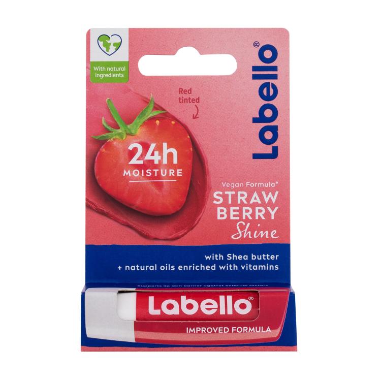 Labello Strawberry Shine 24h Moisture Lip Balm Балсам за устни за жени 4,8 гр