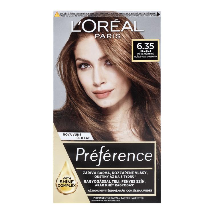 L&#039;Oréal Paris Préférence Récital Боя за коса за жени 60 ml Нюанс 6.35 Havane