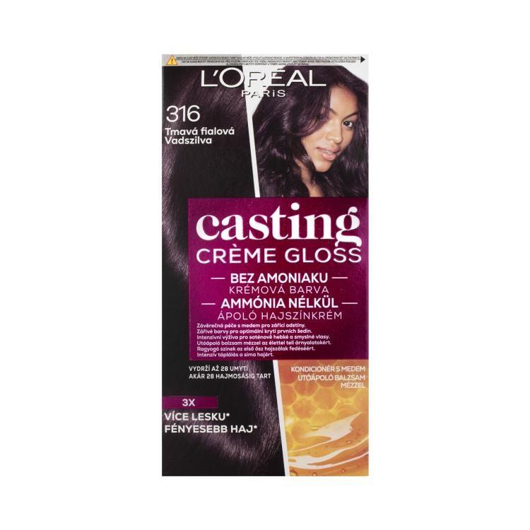 L&#039;Oréal Paris Casting Creme Gloss Боя за коса за жени 48 ml Нюанс 316 Plum