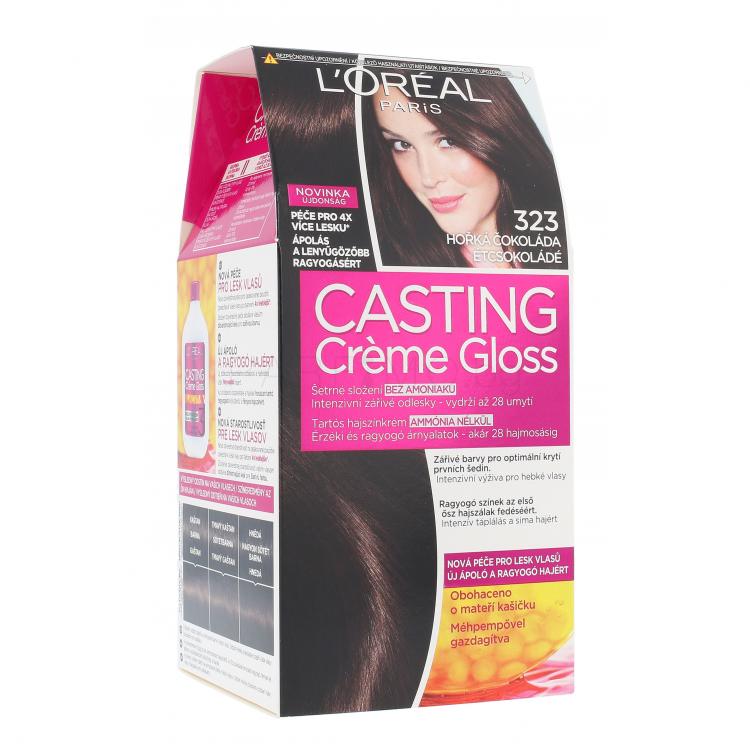 L&#039;Oréal Paris Casting Creme Gloss Боя за коса за жени 48 ml Нюанс 323 Darkest Chocolate