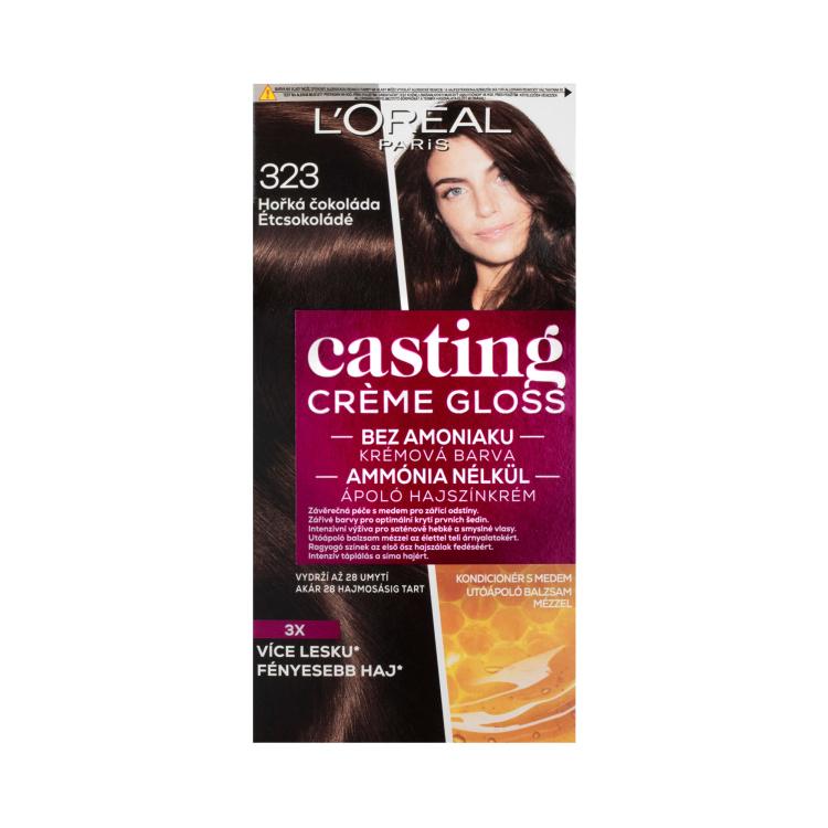 L&#039;Oréal Paris Casting Creme Gloss Боя за коса за жени 48 ml Нюанс 323 Darkest Chocolate