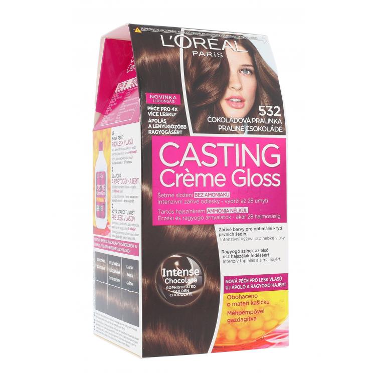 L&#039;Oréal Paris Casting Creme Gloss Боя за коса за жени 48 ml Нюанс 532 Chocolate Soufflé