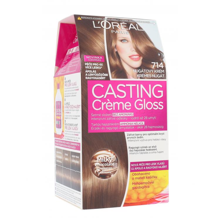 L&#039;Oréal Paris Casting Creme Gloss Боя за коса за жени 48 ml Нюанс 714 Chocolate Lollipop