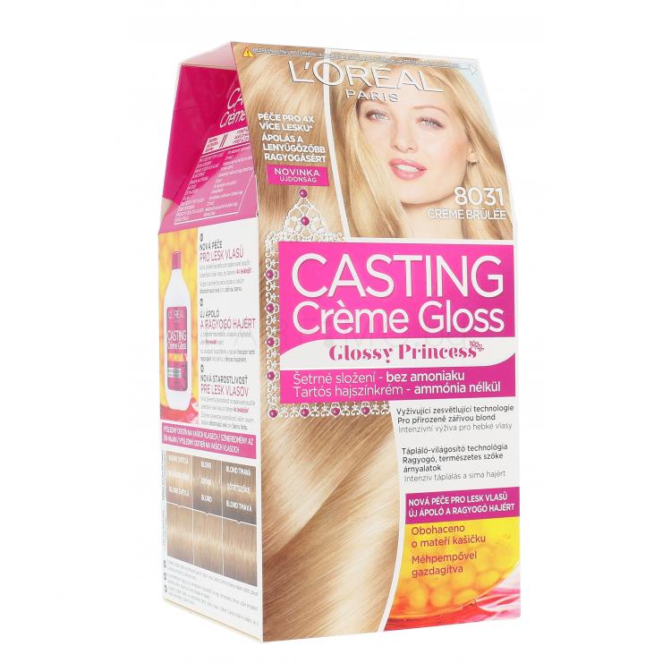 L&#039;Oréal Paris Casting Creme Gloss Glossy Princess Боя за коса за жени 48 ml Нюанс 8031 Creme Brulée