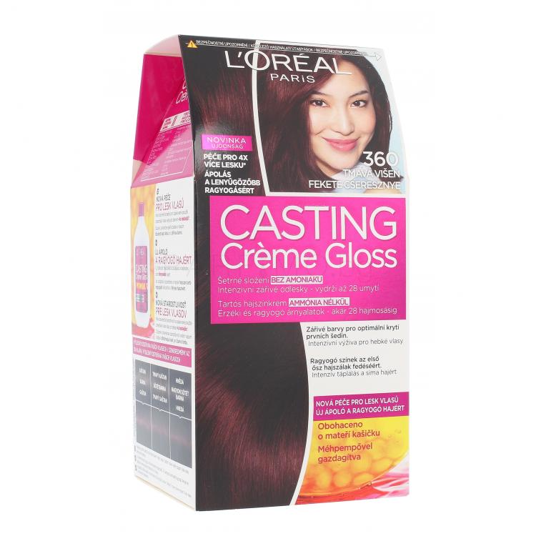 L&#039;Oréal Paris Casting Creme Gloss Боя за коса за жени 48 ml Нюанс 360 Black Cherry