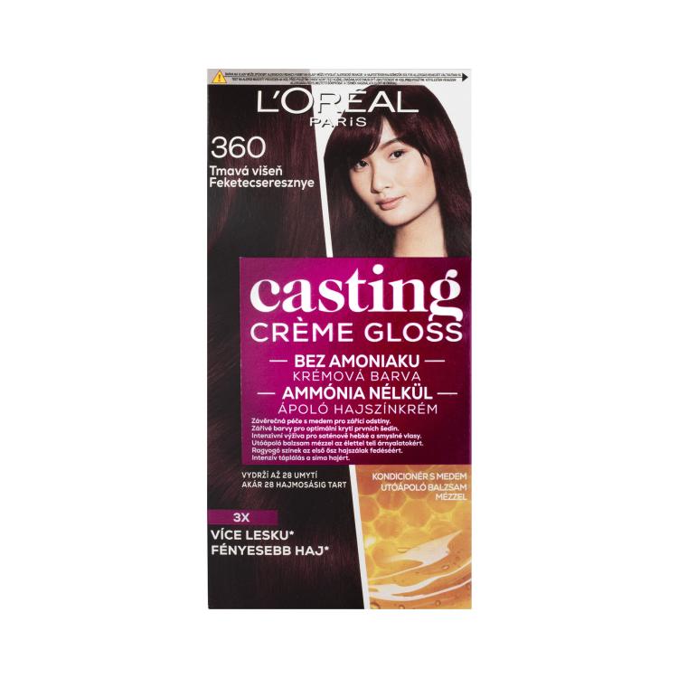 L&#039;Oréal Paris Casting Creme Gloss Боя за коса за жени 48 ml Нюанс 360 Black Cherry