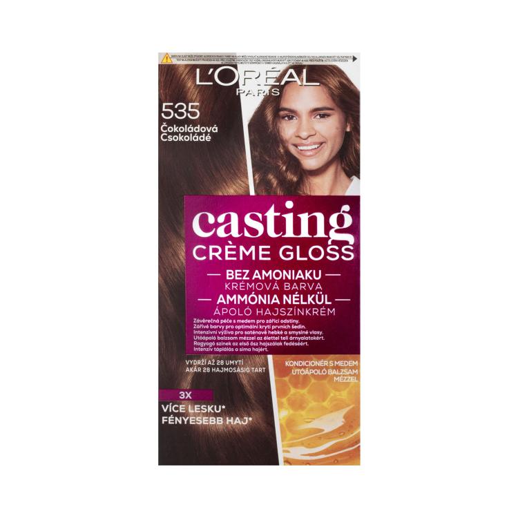 L&#039;Oréal Paris Casting Creme Gloss Боя за коса за жени 48 ml Нюанс 535 Chocolate