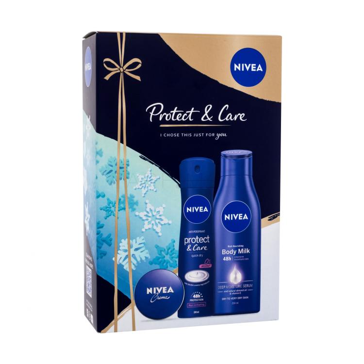 Nivea Care &amp; Protect Подаръчен комплект лосион за тяло 250 ml+ антиперспирант Protect &amp; Care 48H 150 ml + универсален крем 30 ml