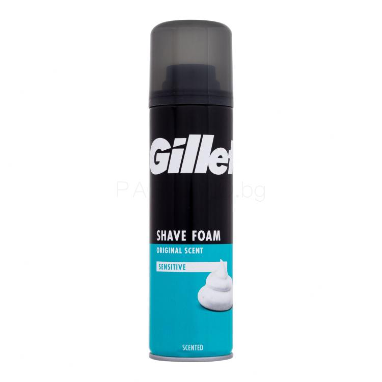 Gillette Shave Foam Original Scent Sensitive Пяна за бръснене за мъже 200 ml