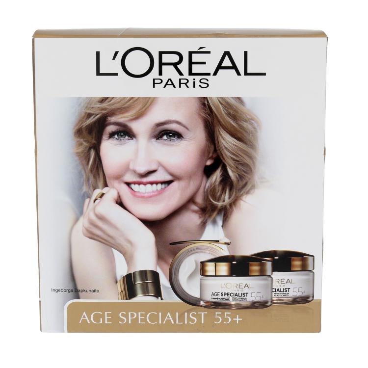 L&#039;Oréal Paris Age Specialist 55+ Подаръчен комплект Дневен крем 50ml Age Specialist 55+ Day Cream + нощен крем 50ml Age Specialist 55+ Night Cream увредена кутия