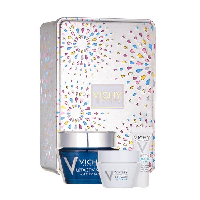 Vichy Liftactiv Supreme Подаръчен комплект нощен грижа за лицето 50 ml + дневен грижа за лицето 15 ml + серум за лице 3 ml