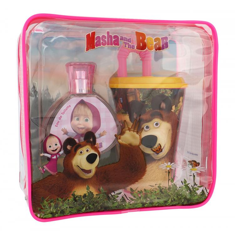 Disney Masha and The Bear Подаръчен комплект EDT 50 ml + чаша със сламка + козметична чанта