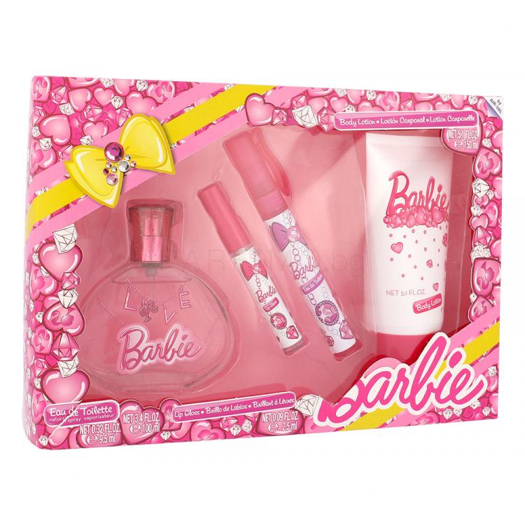 Barbie Barbie Подаръчен комплект EDT 100 ml + EDT 9,5 ml + блясък за устни 2,5 ml + лосион за тяло 150 ml