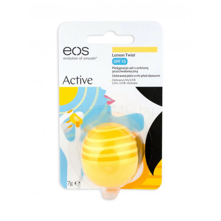 EOS Active SPF15 Балсам за устни за жени 7 гр Нюанс Lemon Twist