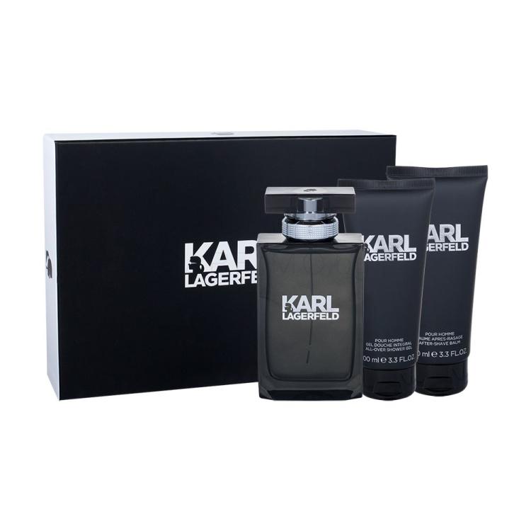 Karl Lagerfeld Karl Lagerfeld For Him Подаръчен комплект EDT 100 ml + балсам за след бръснене 100 ml + душ гел 100 ml увредена кутия
