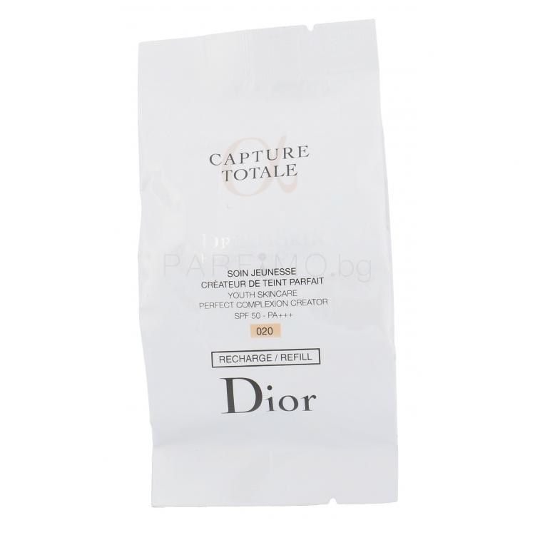 Christian Dior Capture Totale Dreamskin Moist &amp; Perfect Cushion SPF50+ Фон дьо тен за жени Пълнител 15 гр Нюанс 020 ТЕСТЕР