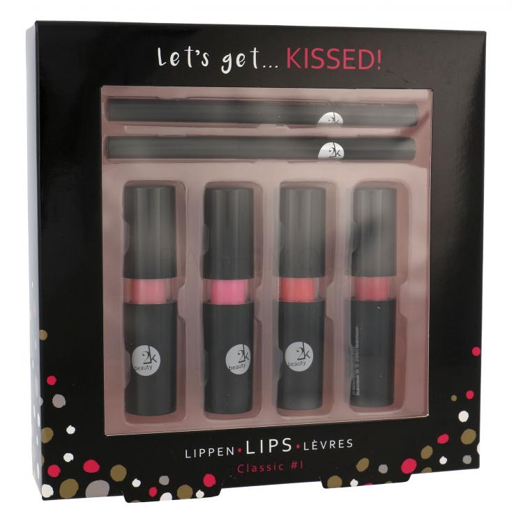2K Let´s Get Kissed! Подаръчен комплект червило 4x 3,5 g + молив за устни 2x 0,2 g