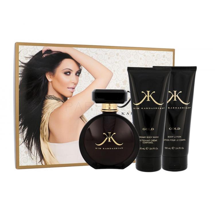 Kim Kardashian Gold Подаръчен комплект EDP 100 ml + лосион за тяло 100 ml + душ гел 100 ml