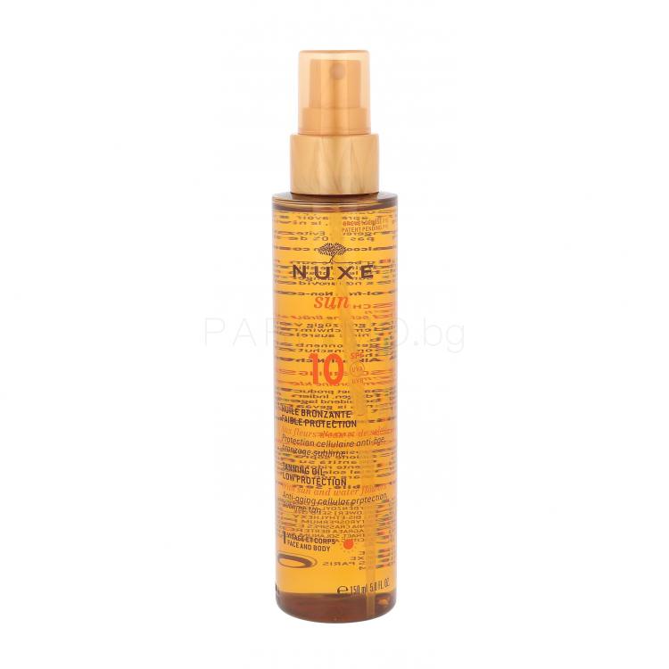 NUXE Sun Tanning Oil SPF10 Слънцезащитна козметика за тяло 150 ml