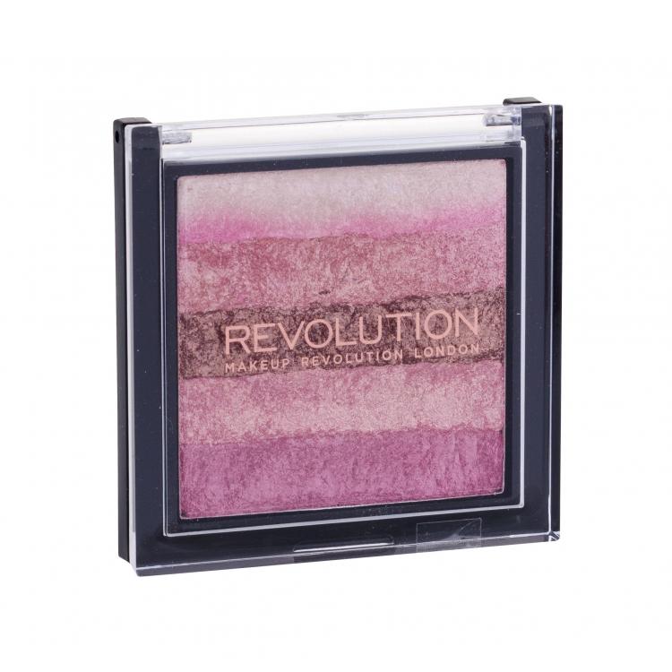 Makeup Revolution London Shimmer Brick Руж за жени 7 гр Нюанс Pink Kiss