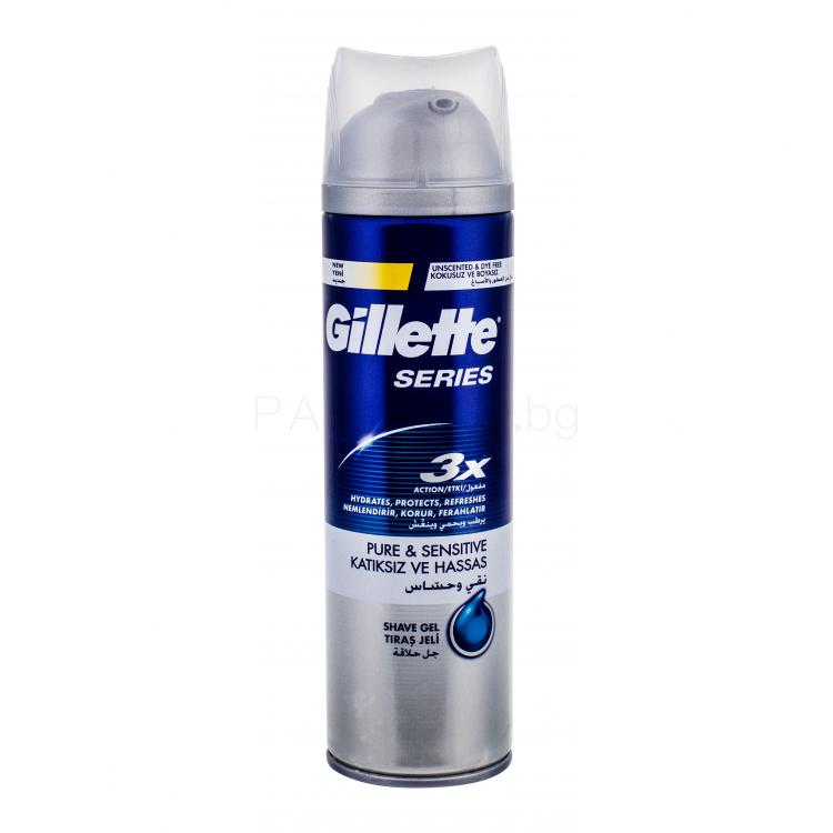 Gillette Series Pure &amp; Sensitive Гел за бръснене за мъже 200 ml