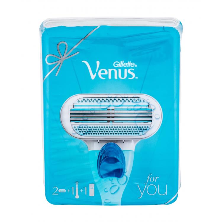 Gillette Venus Подаръчен комплект самобръсначка с една глава 1 бр + резервни глави 1 бр + гел за бръснене Satin Care Pure &amp; Delicate 75 ml