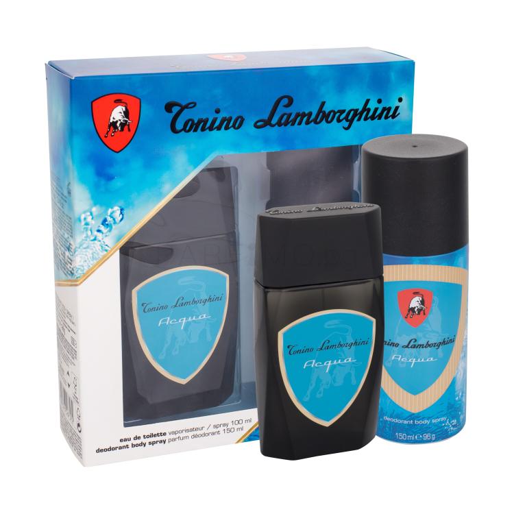 Lamborghini Acqua Подаръчен комплект EDT 100 ml + дезодорант 150 ml увредена кутия