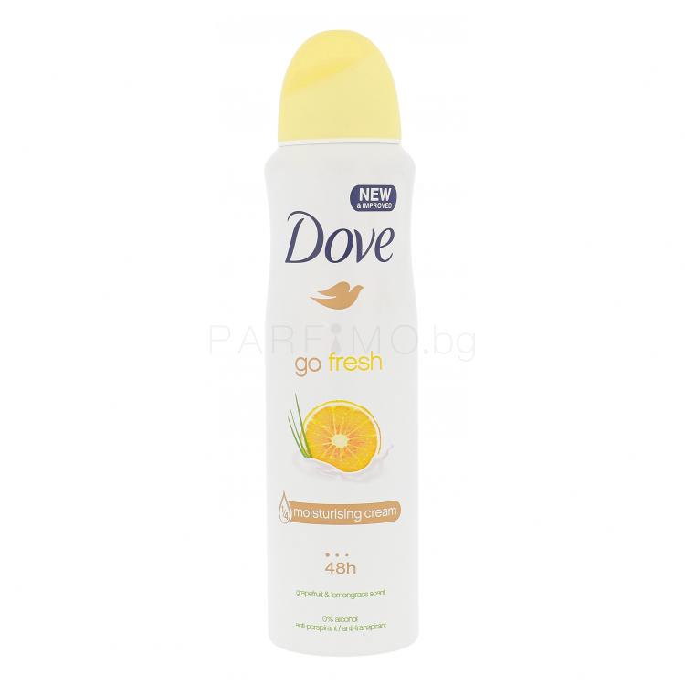 Dove Go Fresh Grapefruit &amp; Lemongrass 48h Антиперспирант за жени 150 ml