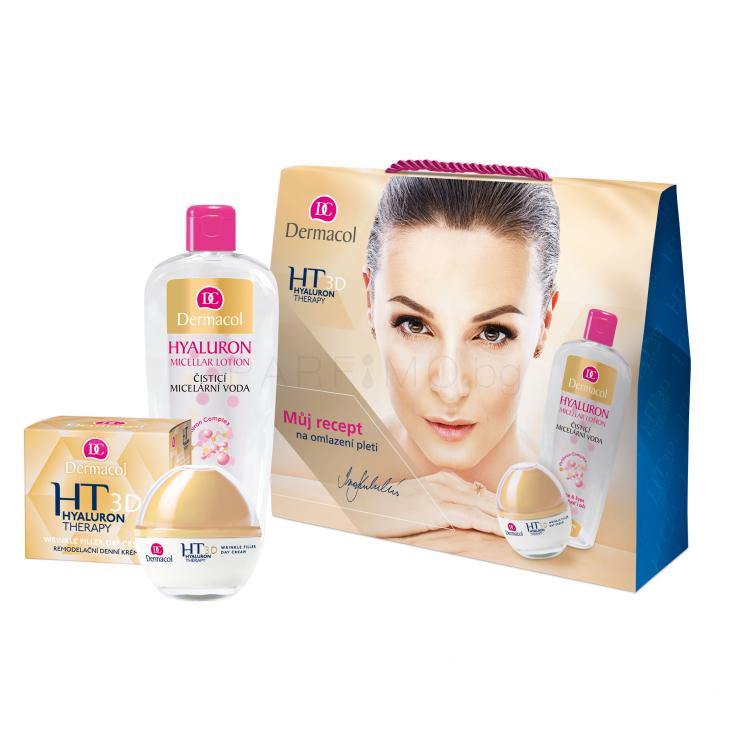Dermacol 3D Hyaluron Therapy Подаръчен комплект дневна грижа за лице 50 ml + почистваща мицеларна вода 400 ml увредена кутия
