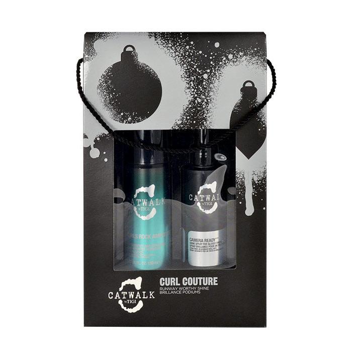 Tigi Catwalk Curlesque Curls Rock Amplifier Подаръчен комплект крем-фиксатор Catwalk Curls Rock Amplifier 150 ml + спрей за коса Catwalk Camera Ready Shine Spray 150 ml увредена кутия