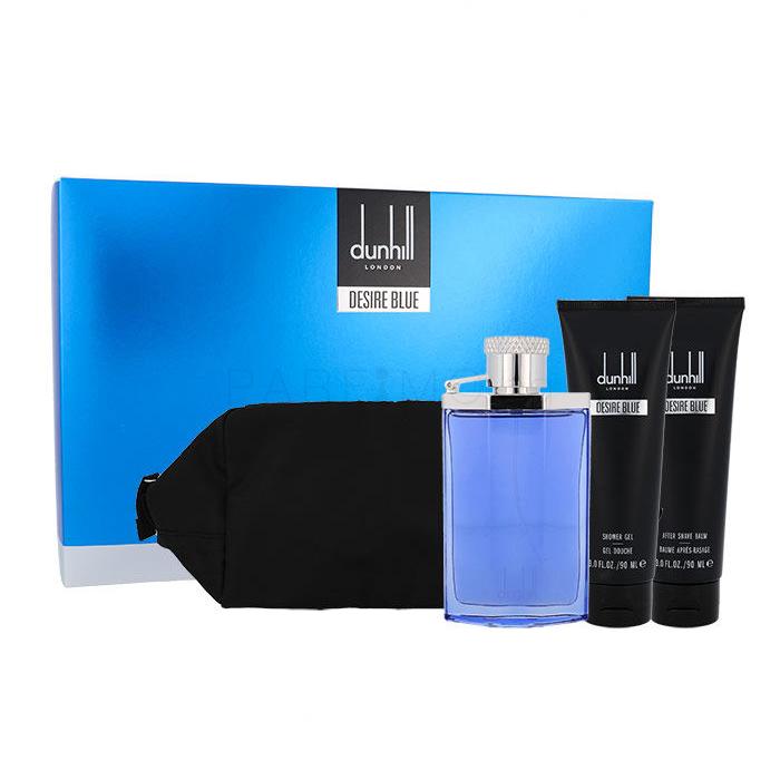 Dunhill Desire Blue Подаръчен комплект EDT 100 ml + душ гел 90 ml + балсам за след бръснене 90 ml + козметична чанта увредена кутия