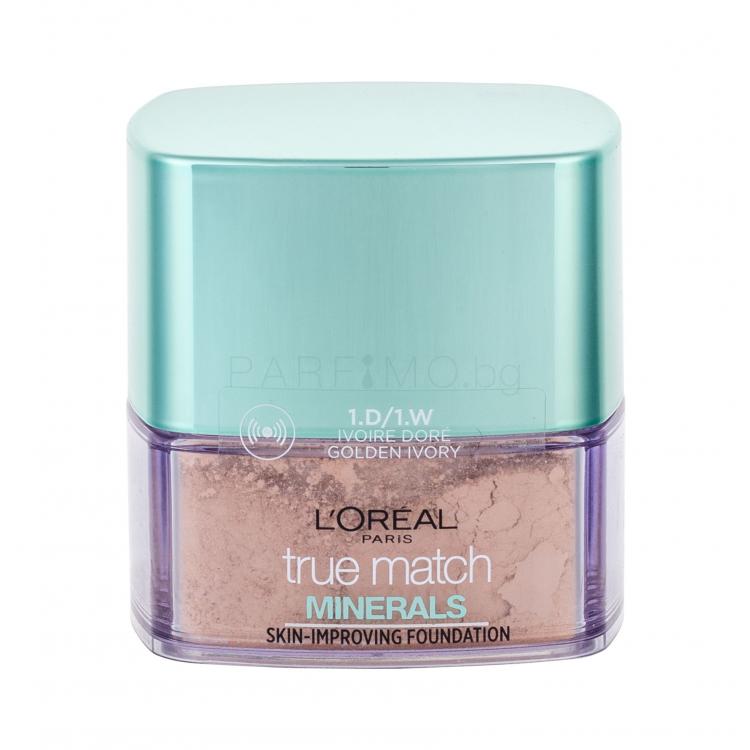 L&#039;Oréal Paris True Match Minerals Skin-Improving Фон дьо тен за жени 10 гр Нюанс 1.D/1.W Golden Ivory